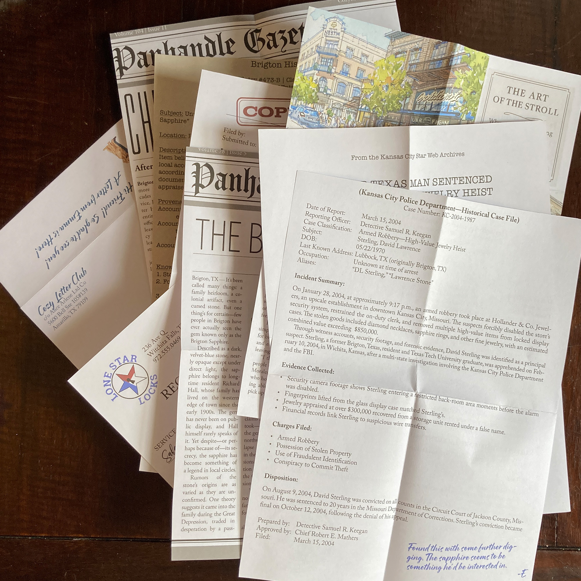 Enigmatic Evening ephemera examples